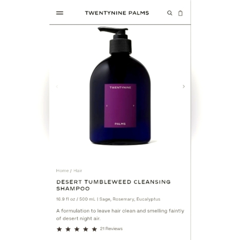 Twentynine Palms shampoo